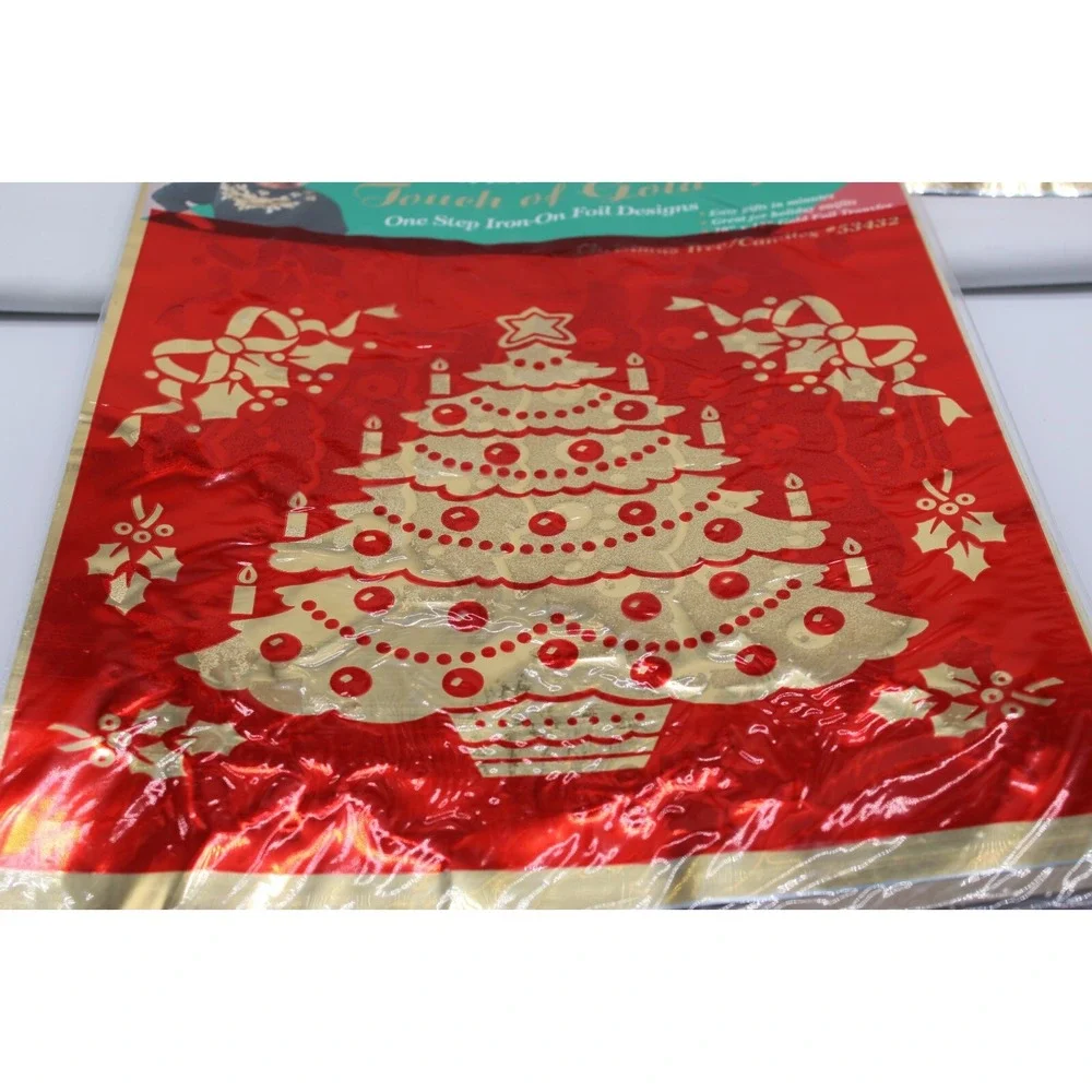 VTG Christmas Touch of Gold Iron On Foil Transfers Dizzle 1993 NEW Lot of 5